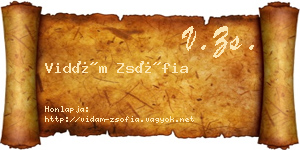 Vidám Zsófia névjegykártya